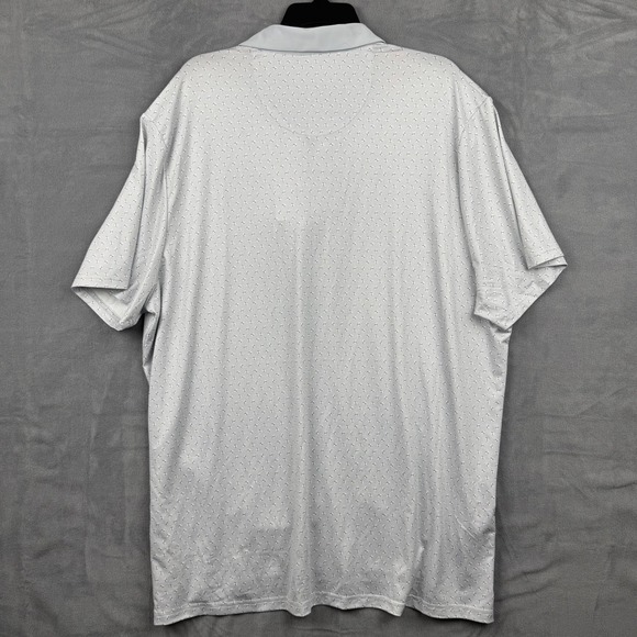 Penguin Mens XXL‎ Golf Polo Shirt Pearl Blue Geometric Print Short Sleeve - Picture 9 of 10